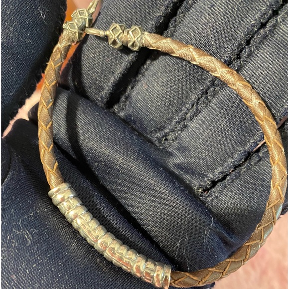 Sterling Silver/Leather Cord Bracelet - Picture 3 of 10